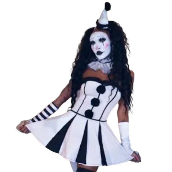 Tricks N Treatz Dolls Kill Black and White Harlequin clown Dress size XXs - Picture 1 of 4